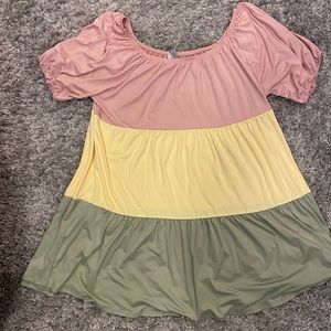 Tiered Color Block Dress